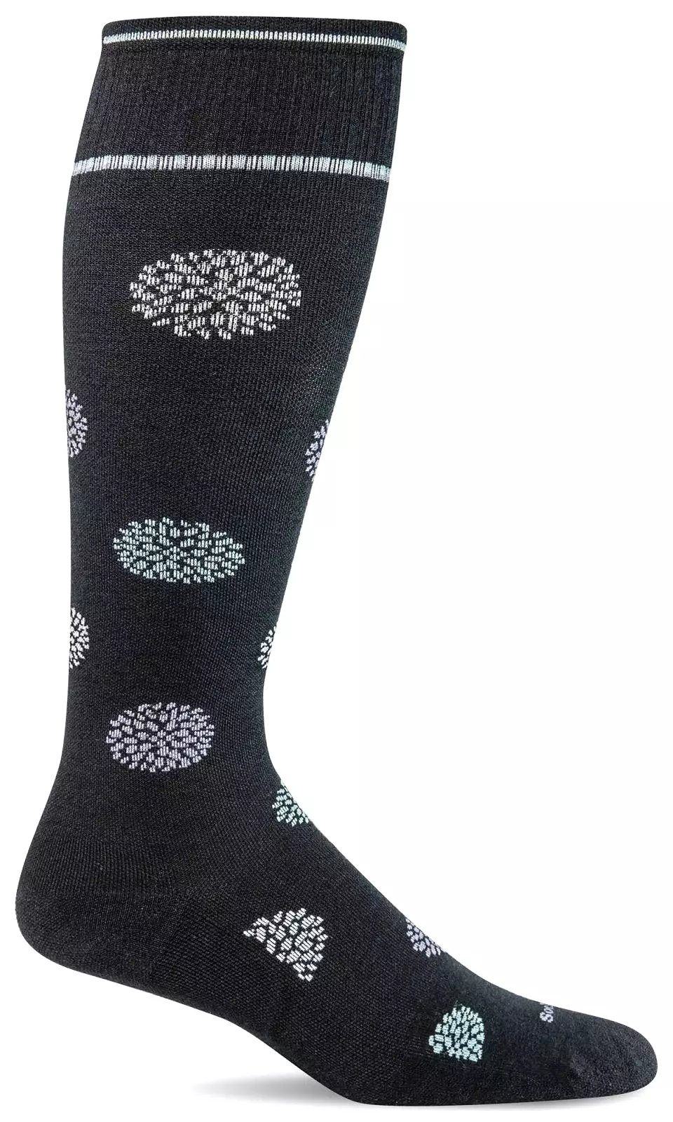 Full Bloom Knee-High - Black Moderate Compression (15-20mmHg)