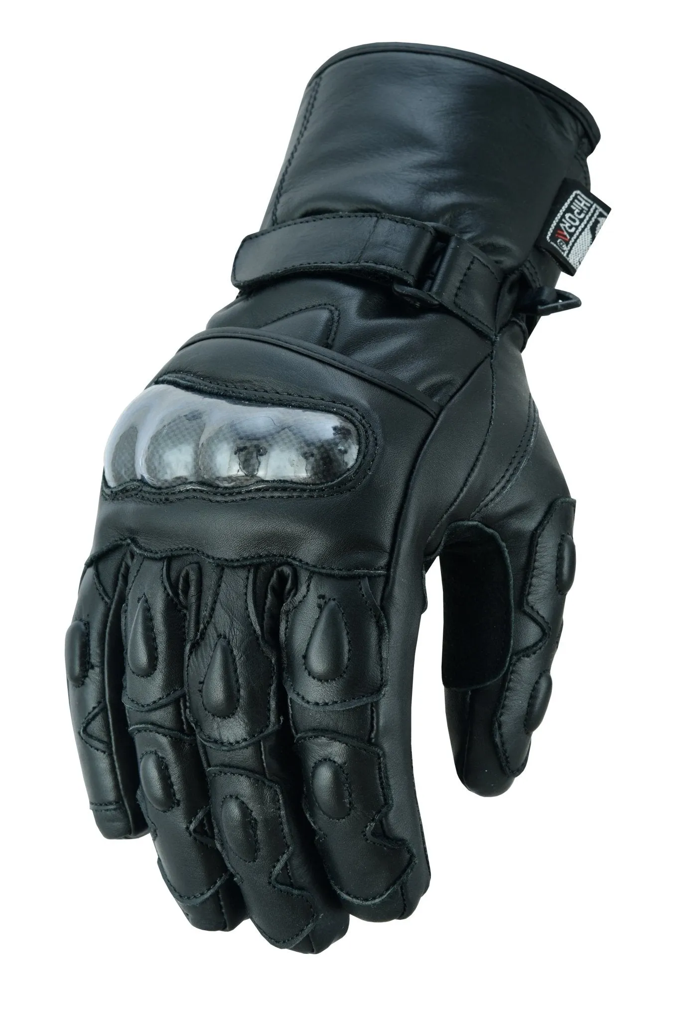 Gallanto Black Motorcycle Armoured Thinsulate Leather Gloves