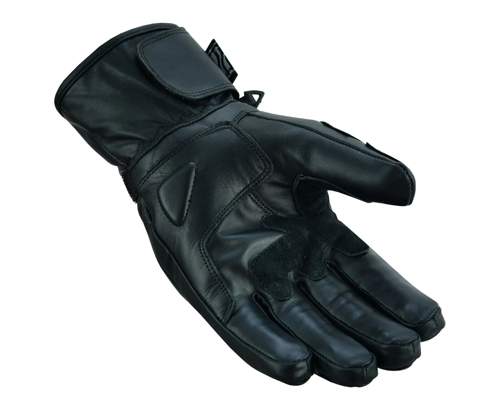 Gallanto Black Motorcycle Armoured Thinsulate Leather Gloves