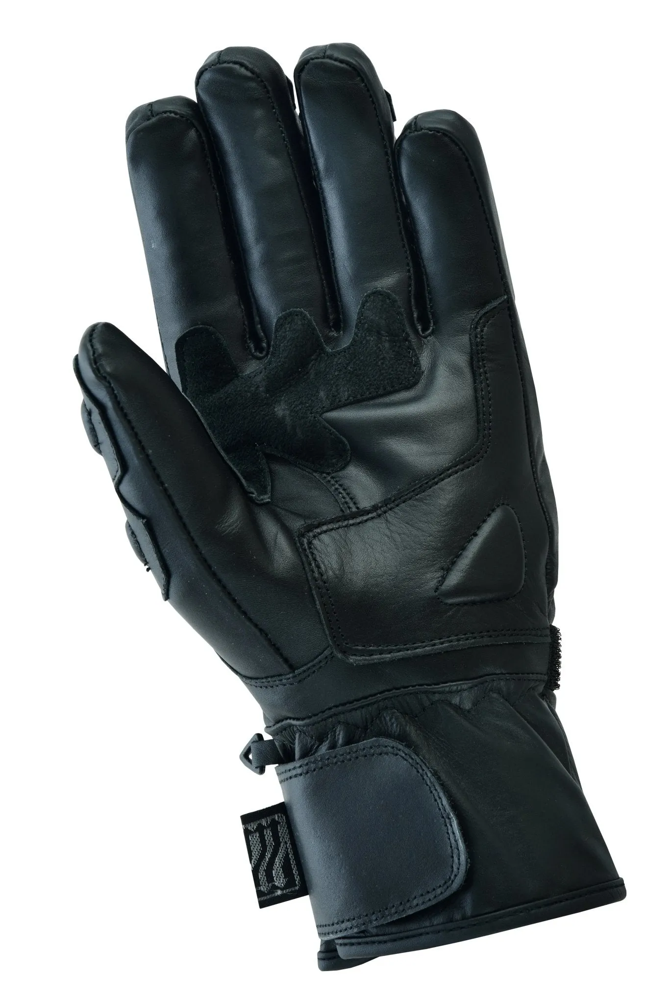 Gallanto Black Motorcycle Armoured Thinsulate Leather Gloves