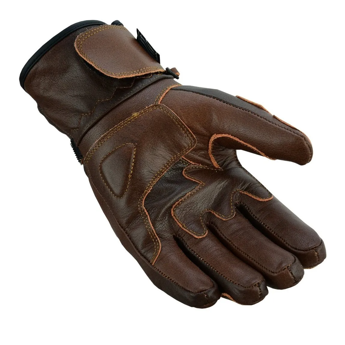 Gallanto Brown Motorcycle Armoured Thinsulate Leather Gloves