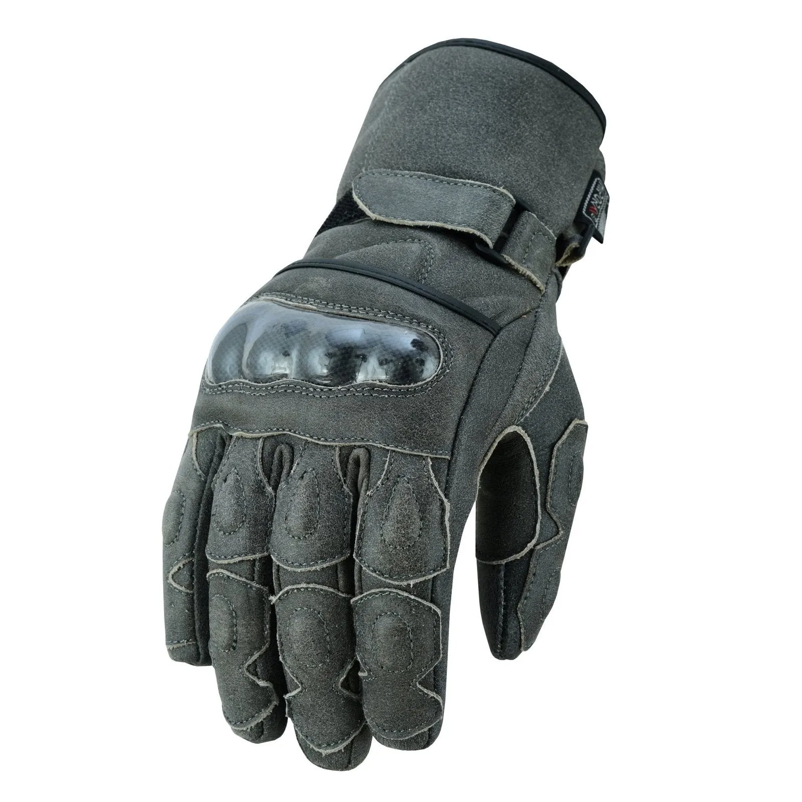 Gallanto Stonewash Motorcycle Armoured Thinsulate Leather Gloves