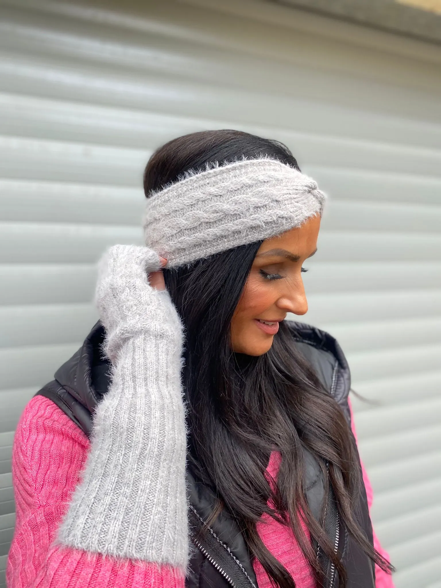 Grey Knitted Headwarmer