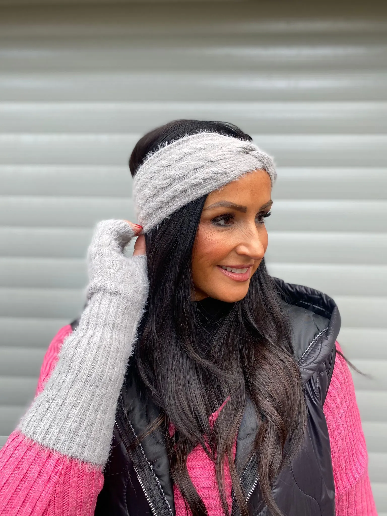 Grey Knitted Headwarmer