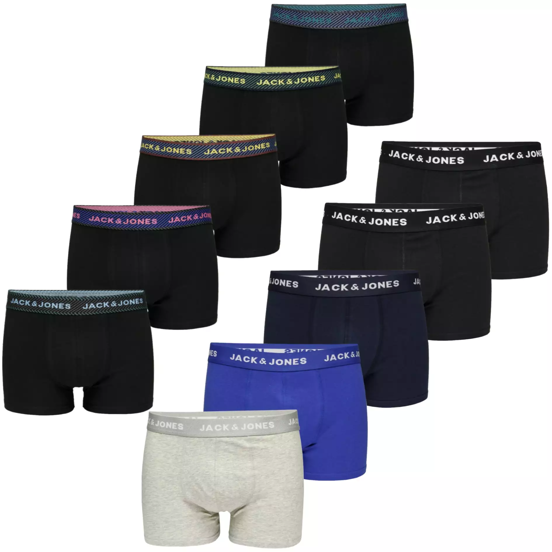 Jack & Jones Mens Boxer Shorts/ Trunks (5-Pack)