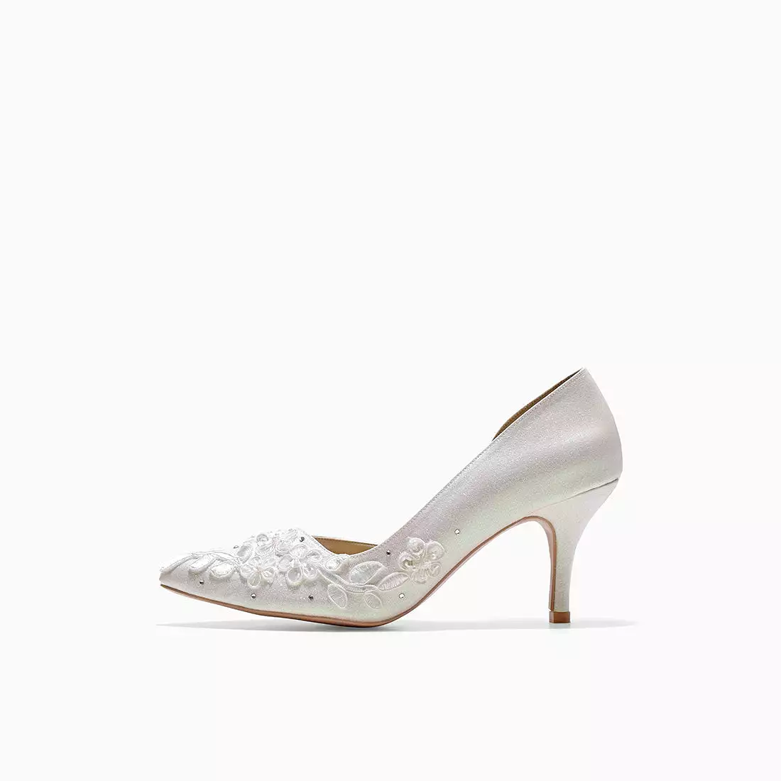 Lady Cynthia White Glitter Heels