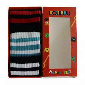 Louluu Women 3stripe Tennis Socks - 3 Pairs - Box1