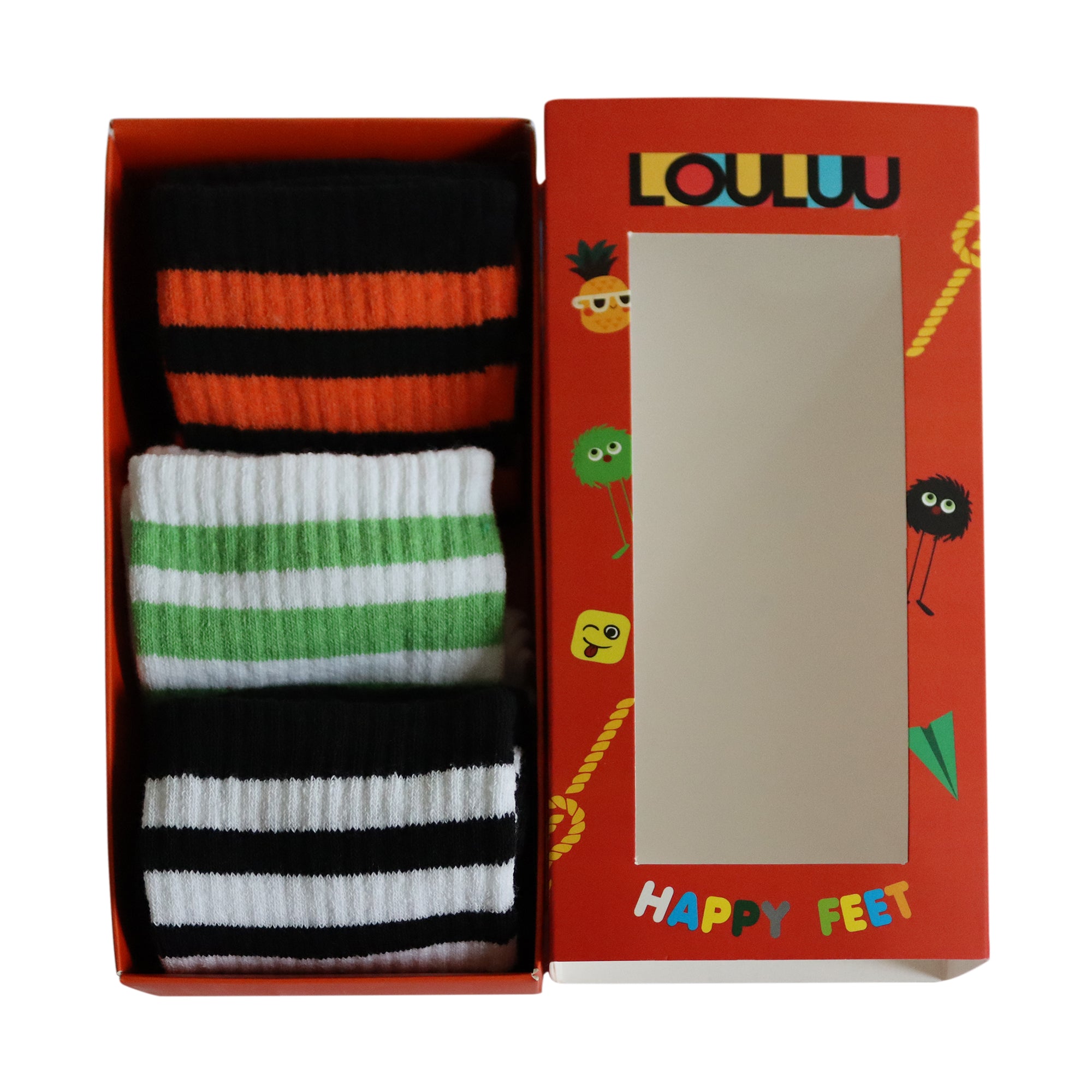 Louluu Women 3stripe Tennis Socks 3 Pairs - Box -4