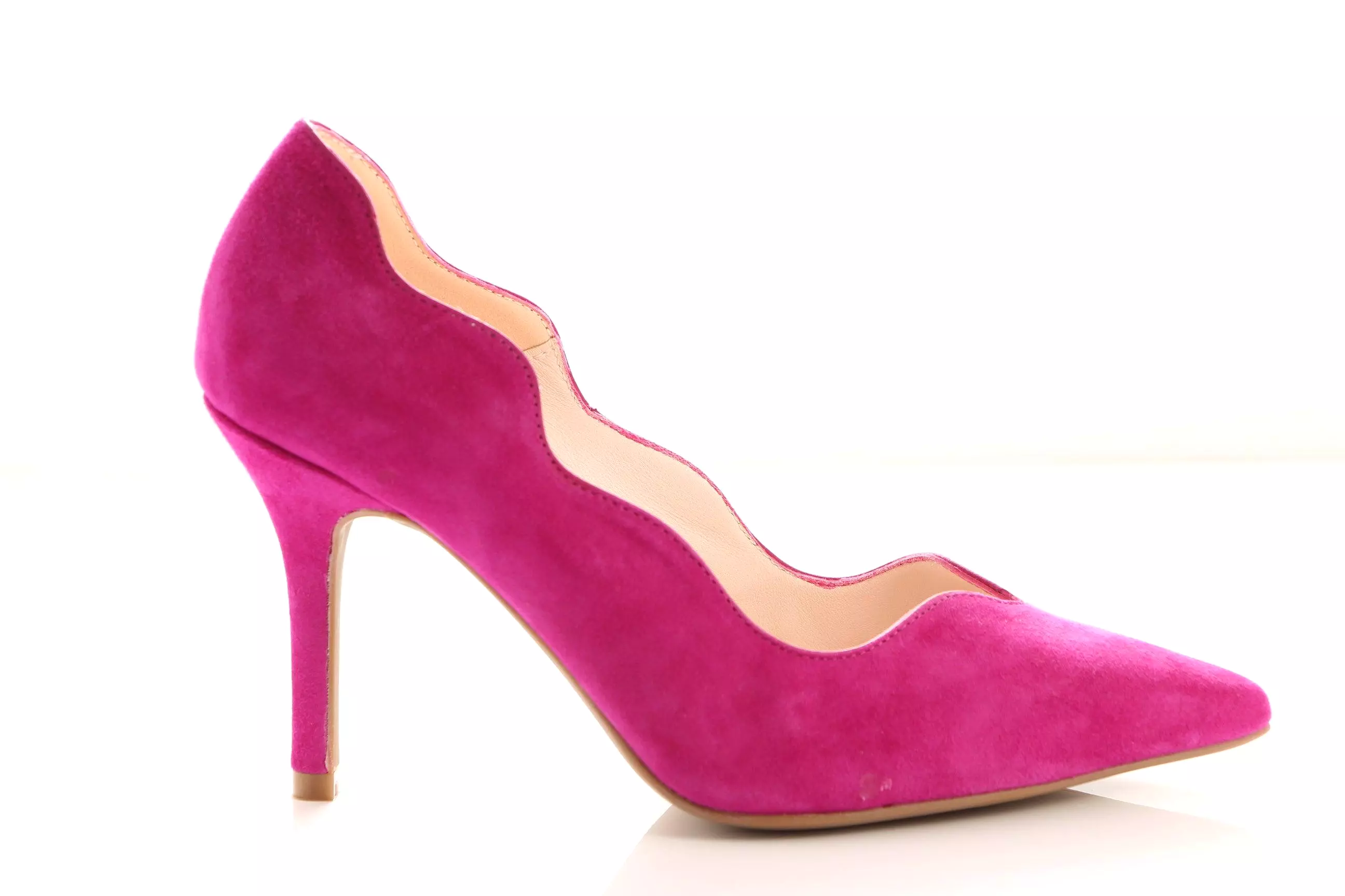 MARIAN Magenta suede  Scalloped Edge Stiletto