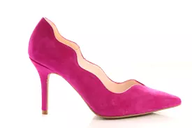 MARIAN Magenta suede  Scalloped Edge Stiletto