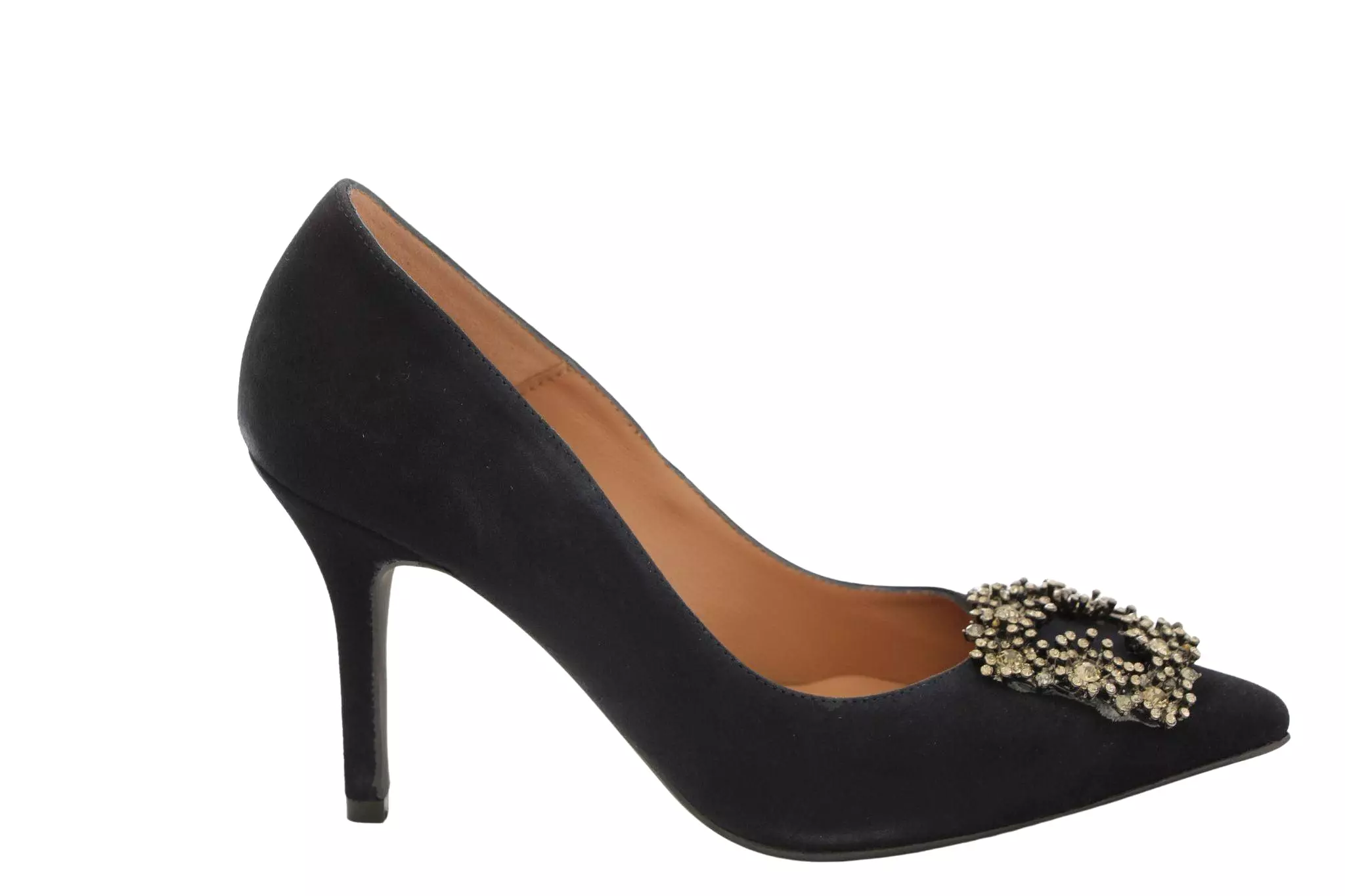 MARIAN Navy Suede Stiletto with embellished buckle