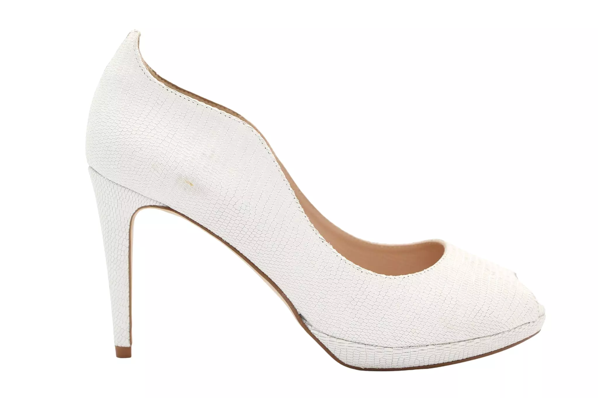 MARIAN Off white leather peep toe  high heel shoe