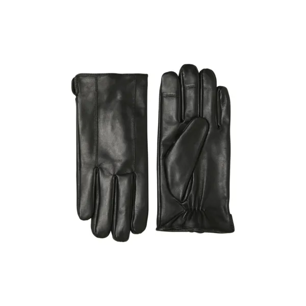 Matinique Gray Leather Gloves - Black 30203013