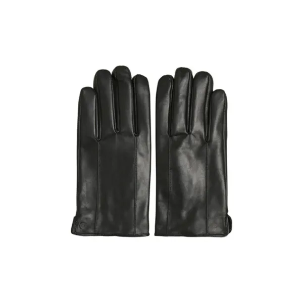 Matinique Gray Leather Gloves - Black 30203013