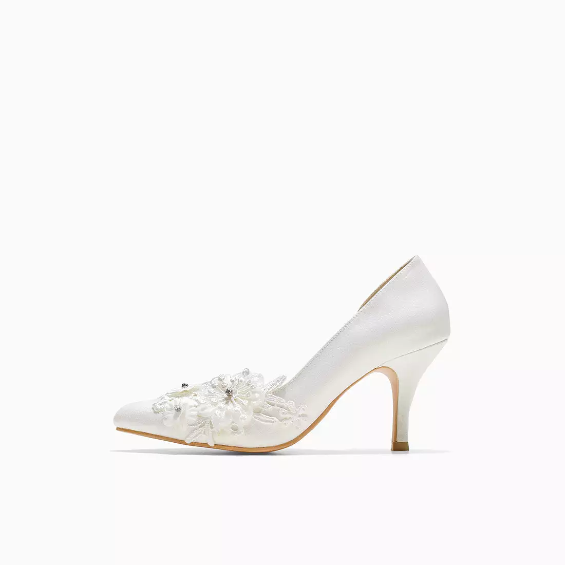 Mell Lace Cynthia White Glitter Heels