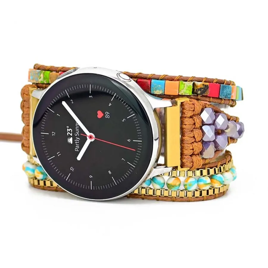 Multicolor Stone Bead Samsung / Garmin Watch Band