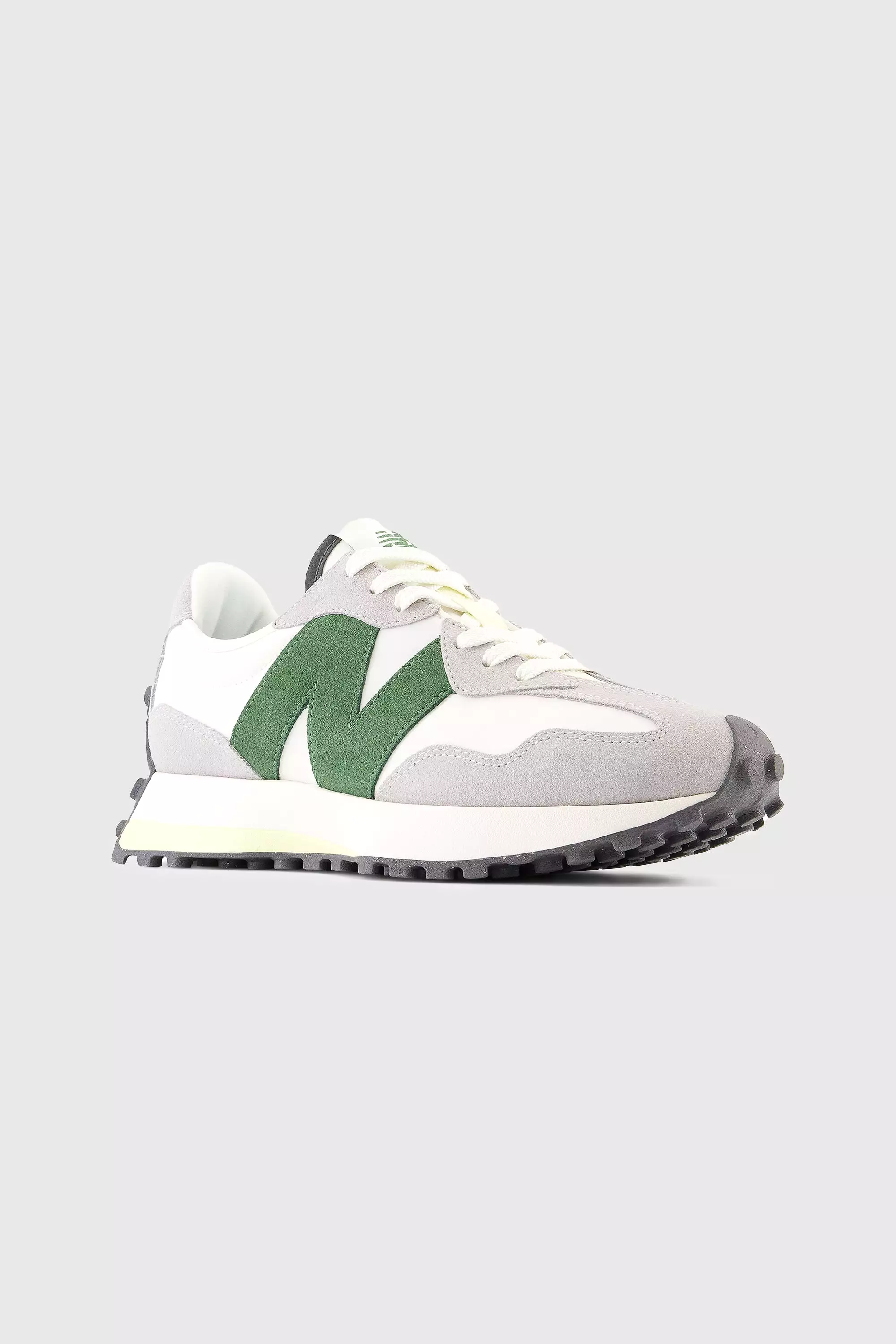 New Balance Women's 327 Sneaker in Raincloud with Nori