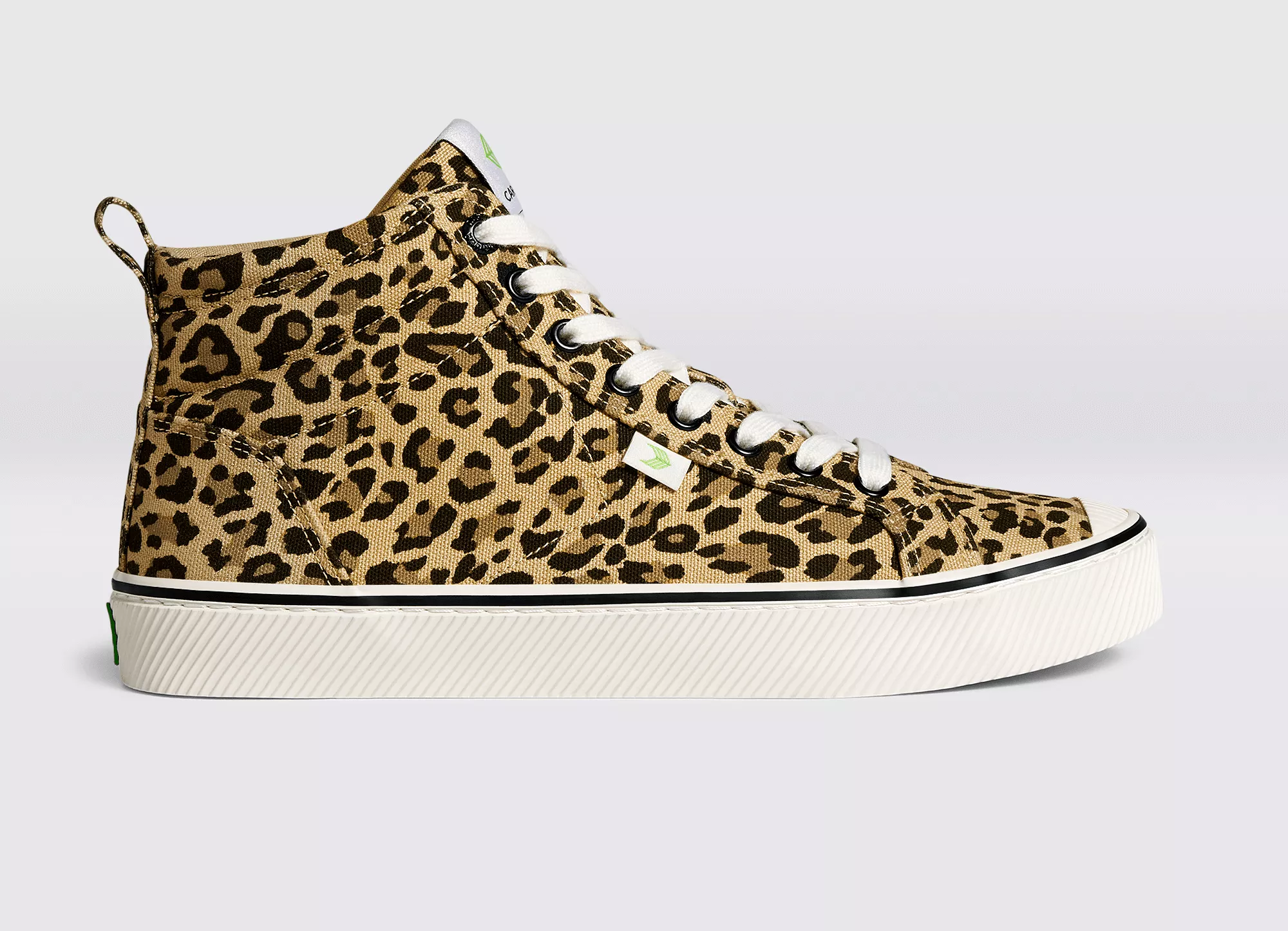 OCA High Stripe Leopard Print Canvas Sneaker Women