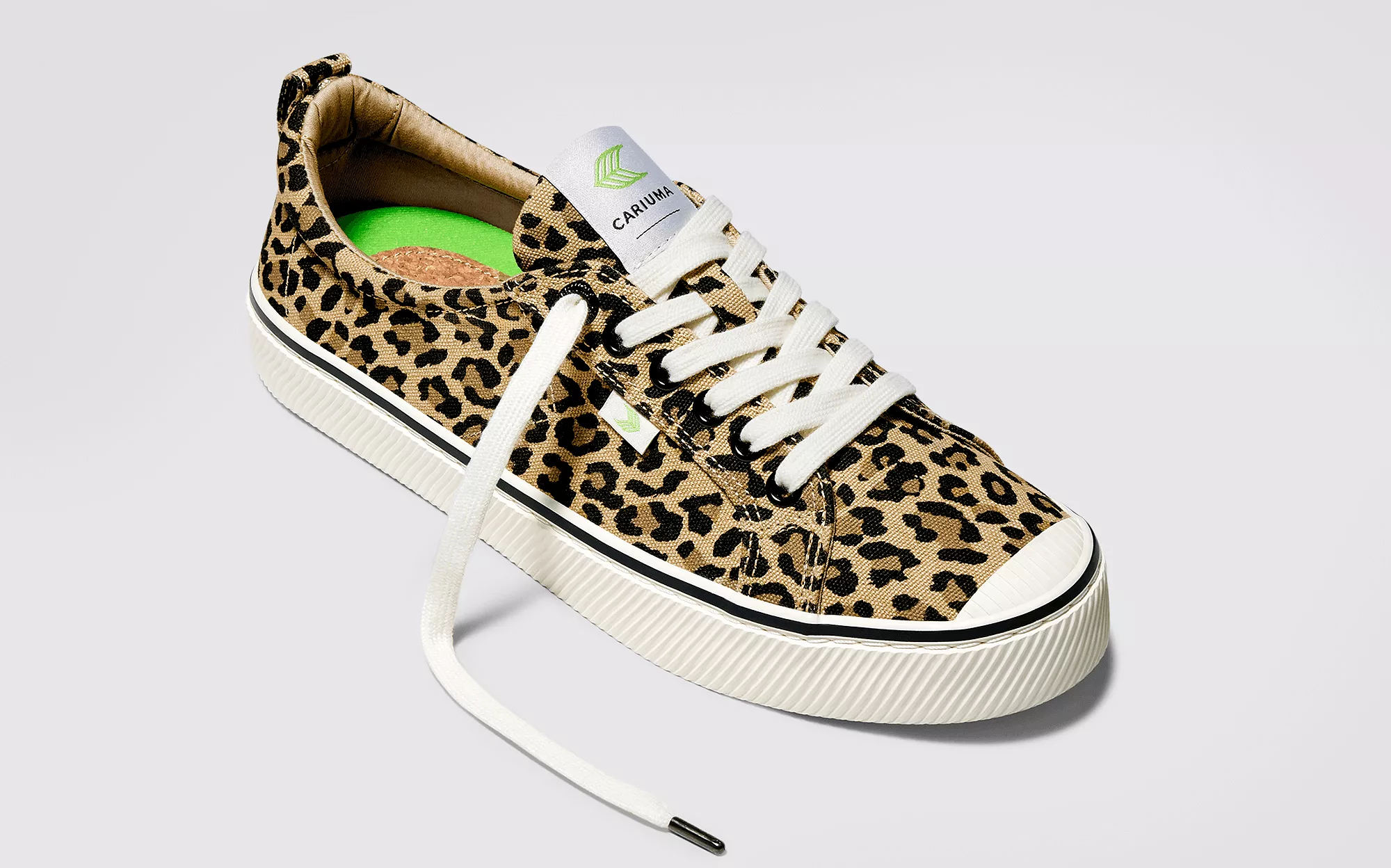 OCA Low Stripe Leopard Print Canvas Sneaker Women