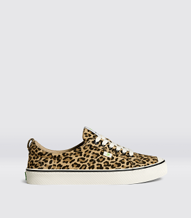 OCA Low Stripe Leopard Print Canvas Sneaker Women