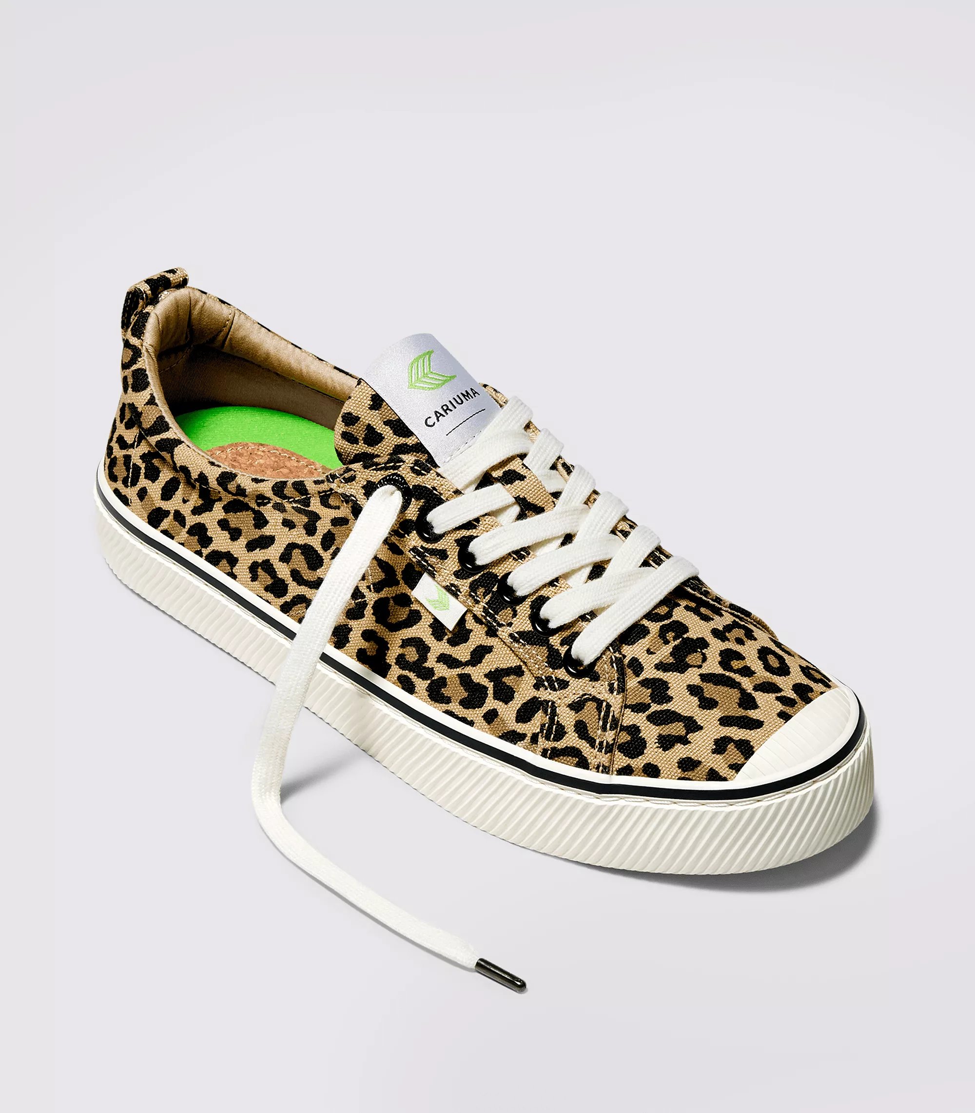 OCA Low Stripe Leopard Print Canvas Sneaker Women