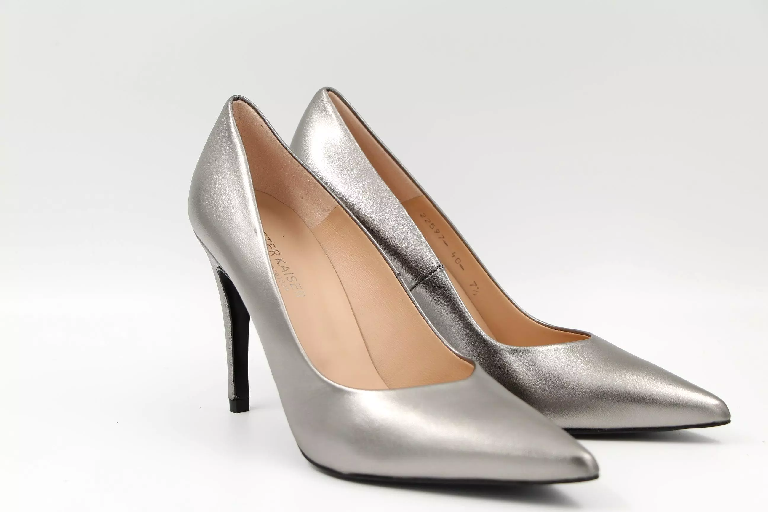 PETER KAISER Pewter Pointed Toe Stiletto Shoe