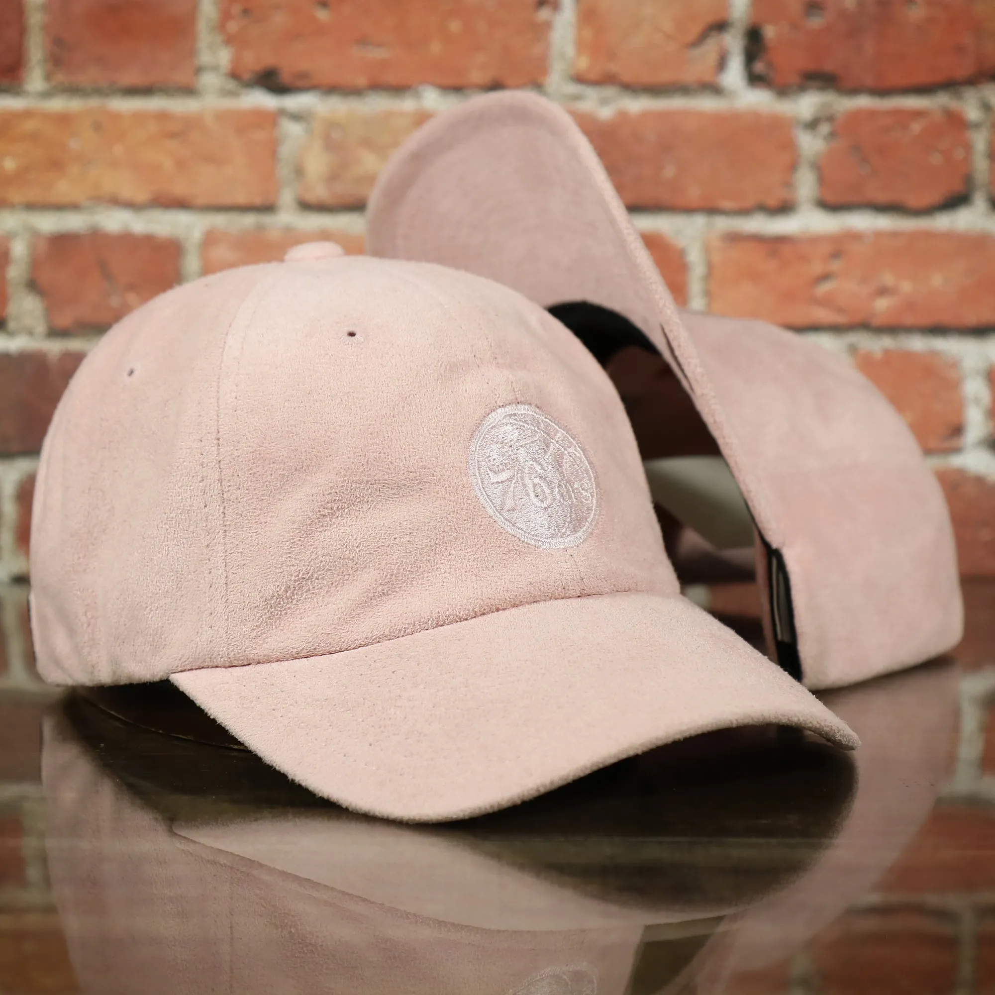 Philadelphia 76ers Micro Suede Pink Adjustable Baseball Cap