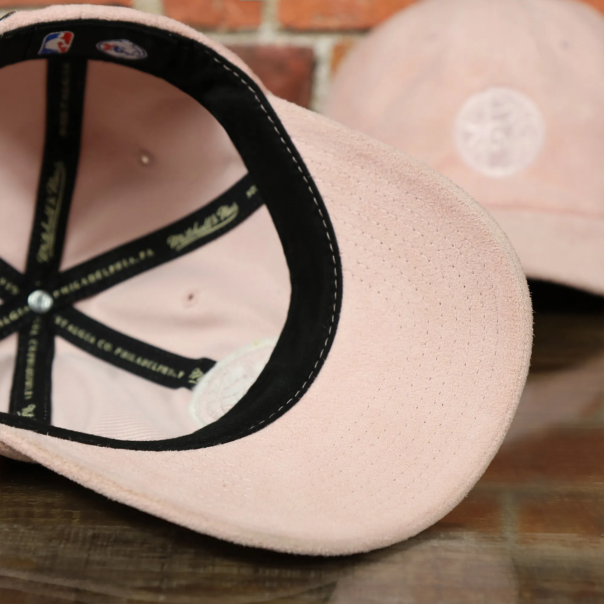 Philadelphia 76ers Micro Suede Pink Adjustable Baseball Cap