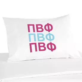 Pi Beta Phi Sorority Letters in Sorority Colors Pillowcase