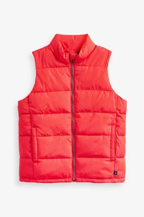 Red Cold Control Puffer Sleeveless Gilet