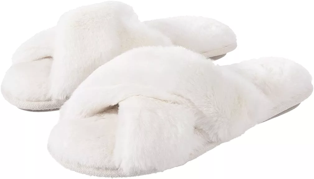 RockDove Women's X-Band Faux Fur Slide Slipper