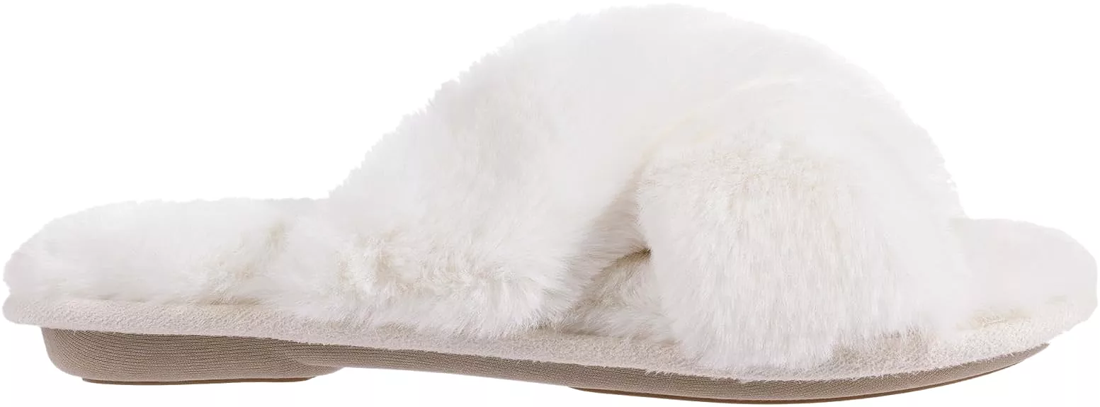 RockDove Women's X-Band Faux Fur Slide Slipper