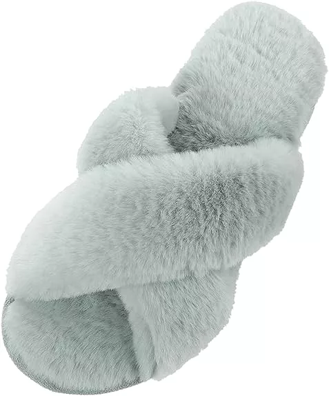 RockDove Women's X-Band Faux Fur Slide Slipper