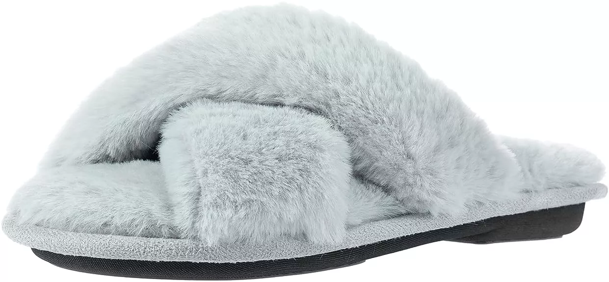 RockDove Women's X-Band Faux Fur Slide Slipper