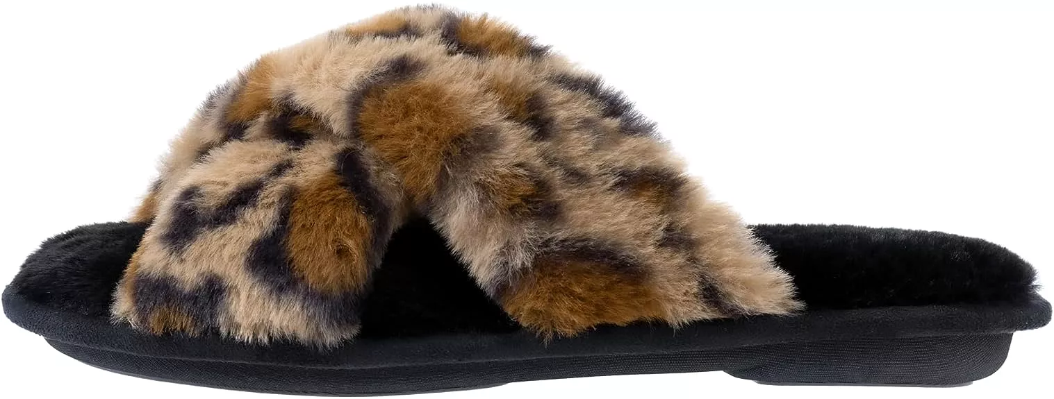 RockDove Women's X-Band Faux Fur Slide Slipper