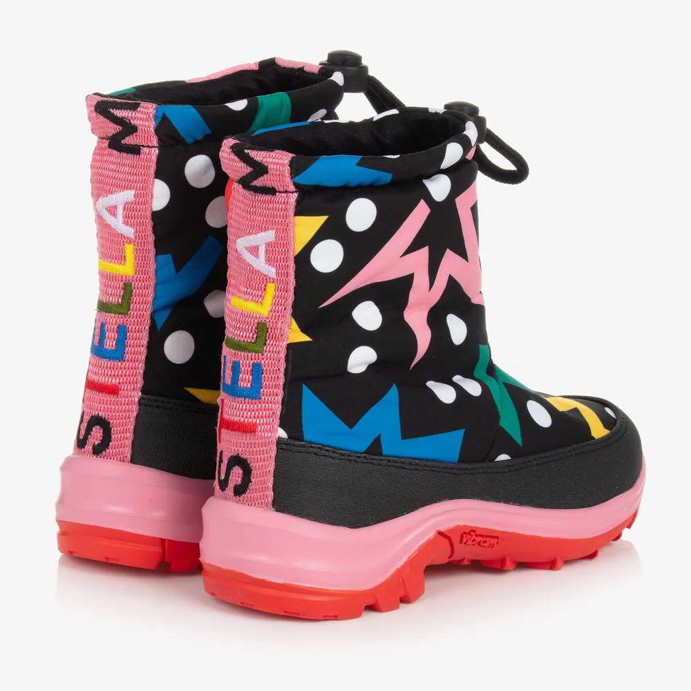 Teen Girls Black Star Print Snowboots