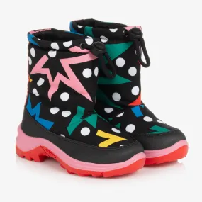 Teen Girls Black Star Print Snowboots