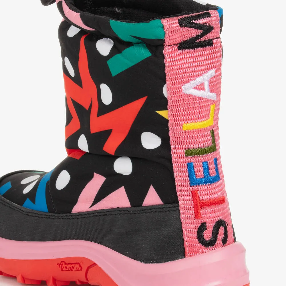 Teen Girls Black Star Print Snowboots