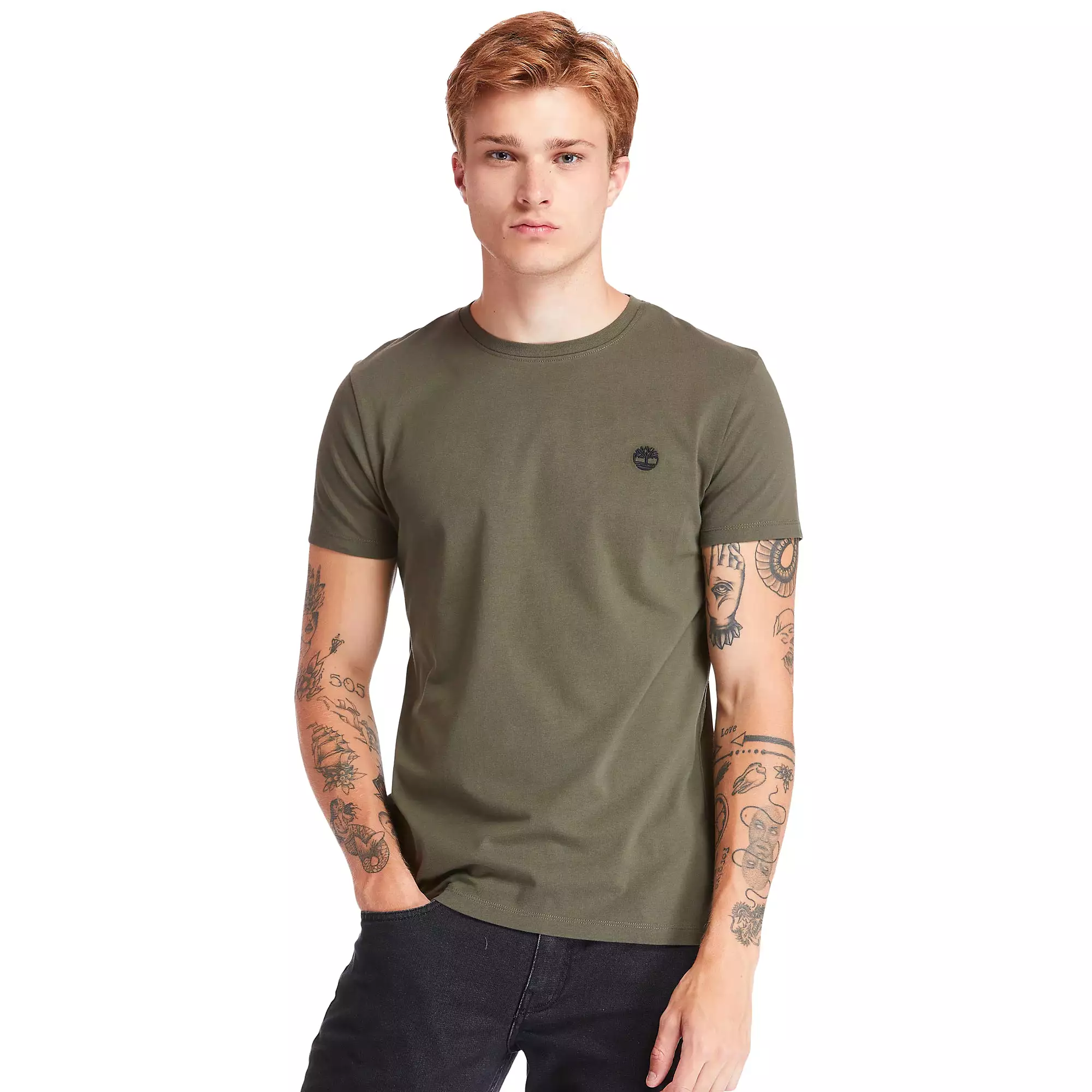 Timberland Mens Crew Neck T Shirt 'Dunstan River Jersey Crew' Slim Fit - Short Sleeved