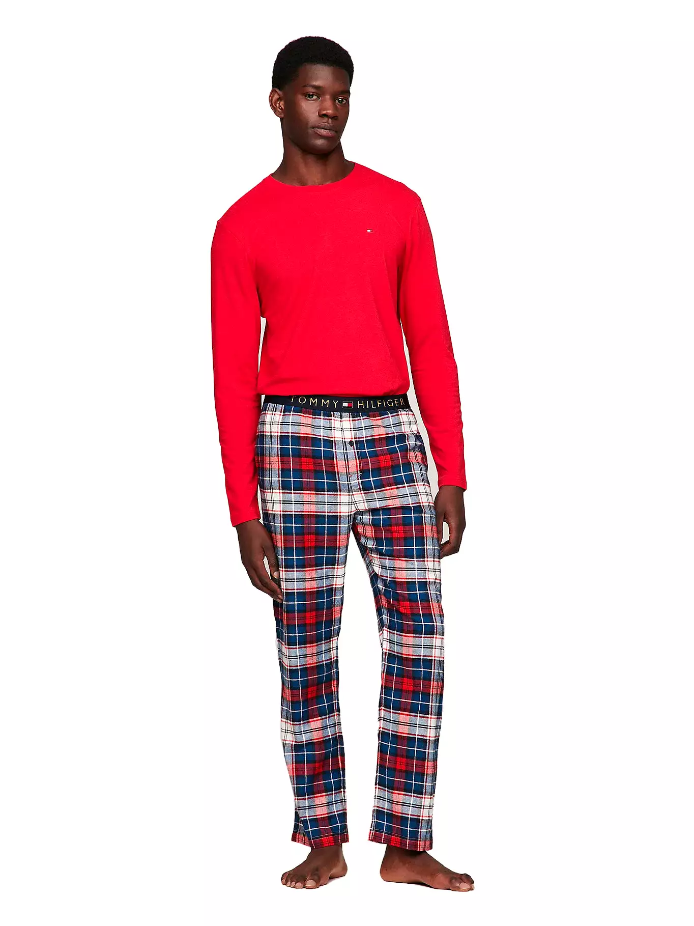 Tommy Hilfiger Mens Tartan Flannel Bottoms Pj/ Pjama Set