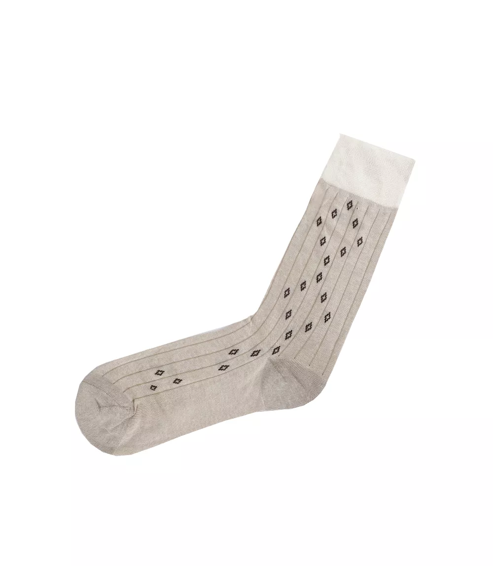 WA1029-BEIGE-Mid-calf Socks For Men