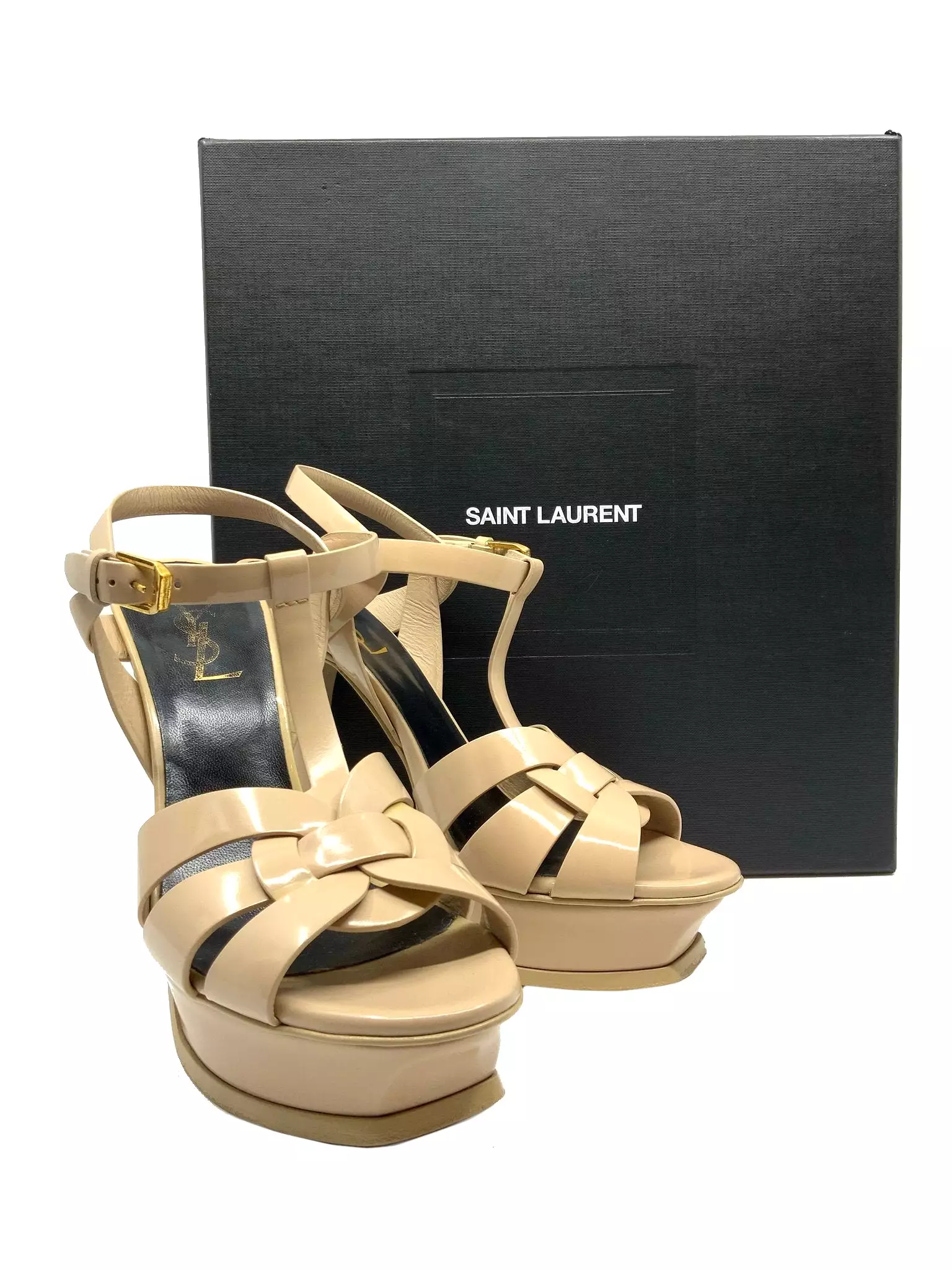 Yves Saint Laurent Tribute Leather Stiletto Sandals Size 7