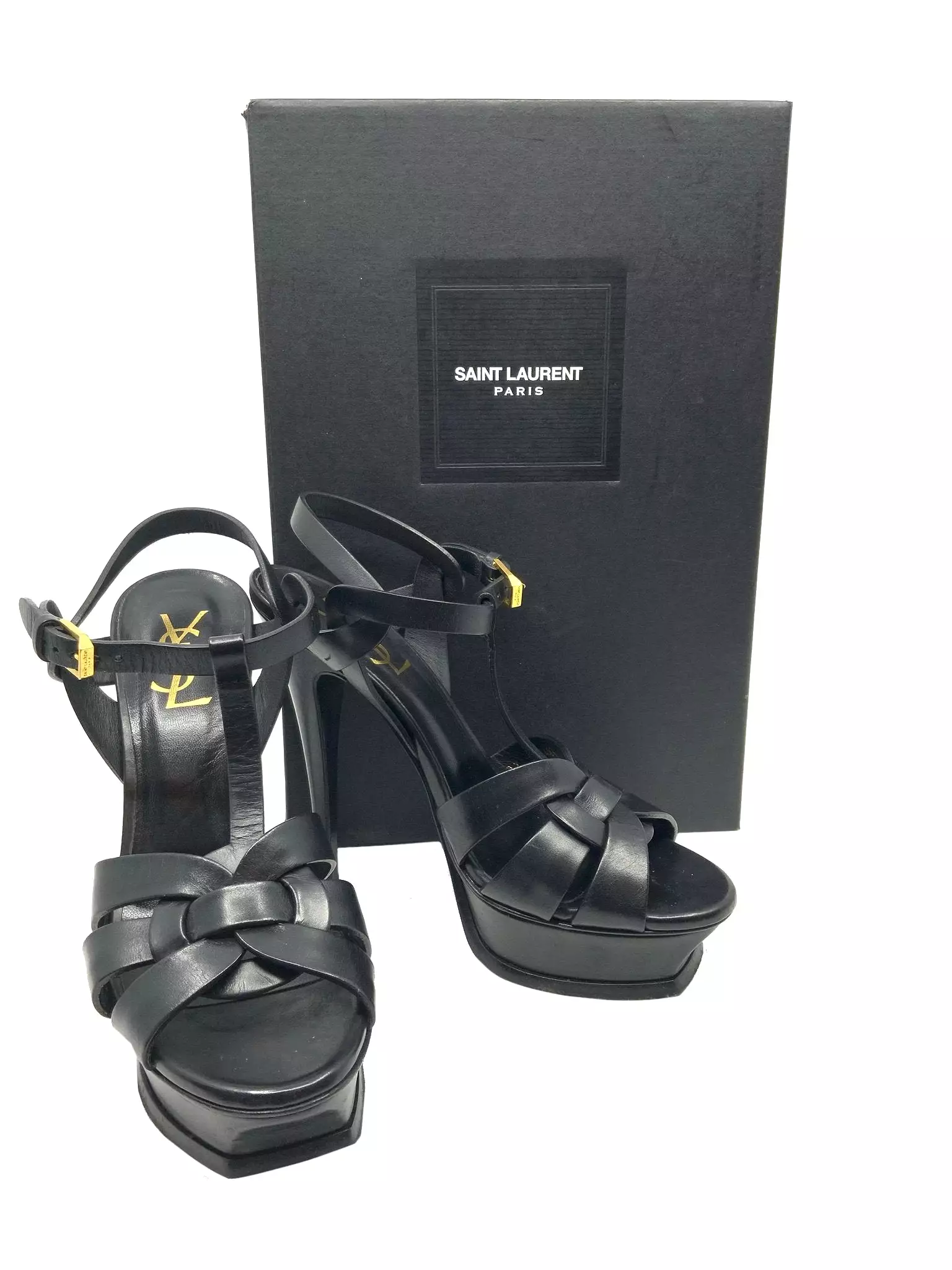 Yves Saint Laurent Tribute Leather Stiletto Sandals Size 7